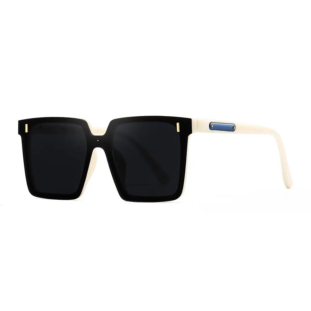 Men's Polarized Sunglasses Large Frame White Beige — feature 24