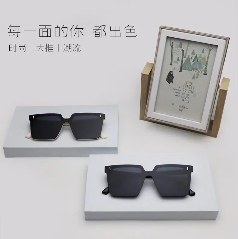 Men's Polarized Sunglasses Large Frame White Beige — feature 5