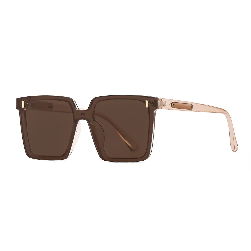 Men's Polarized Sunglasses Large Frame White Beige - Image 4