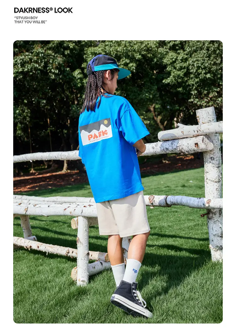 Kids Paris Print T-Shirt Black Summer Casual — feature 15