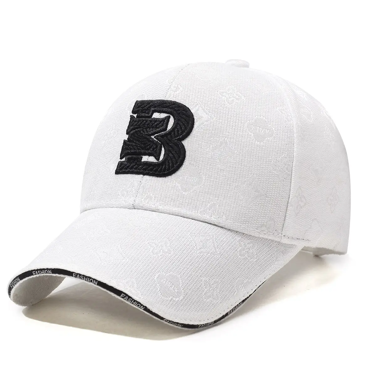 Men Lettered Hard-Top Sun Hat Black - Image 2