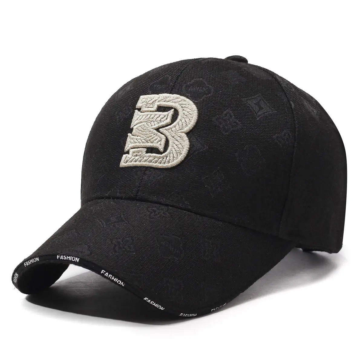 Men Lettered Hard-Top Sun Hat Black - Image 5