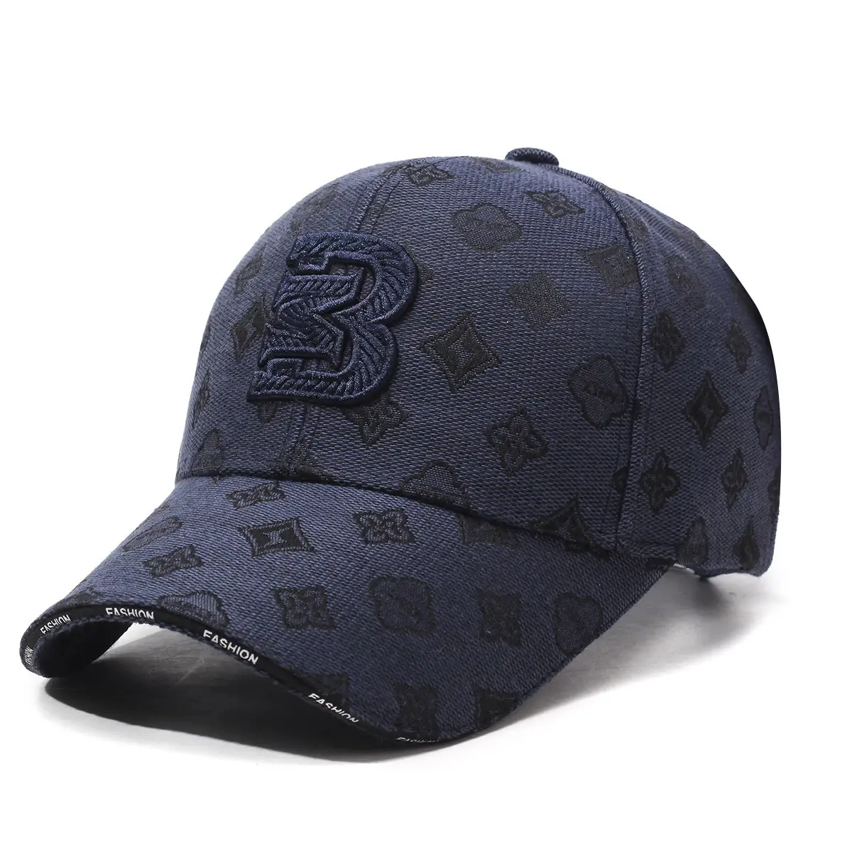 Men Lettered Hard-Top Sun Hat Black - Image 6