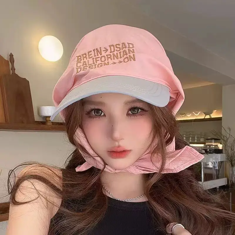 Women Black Personalized Cap with Letter Embroidery