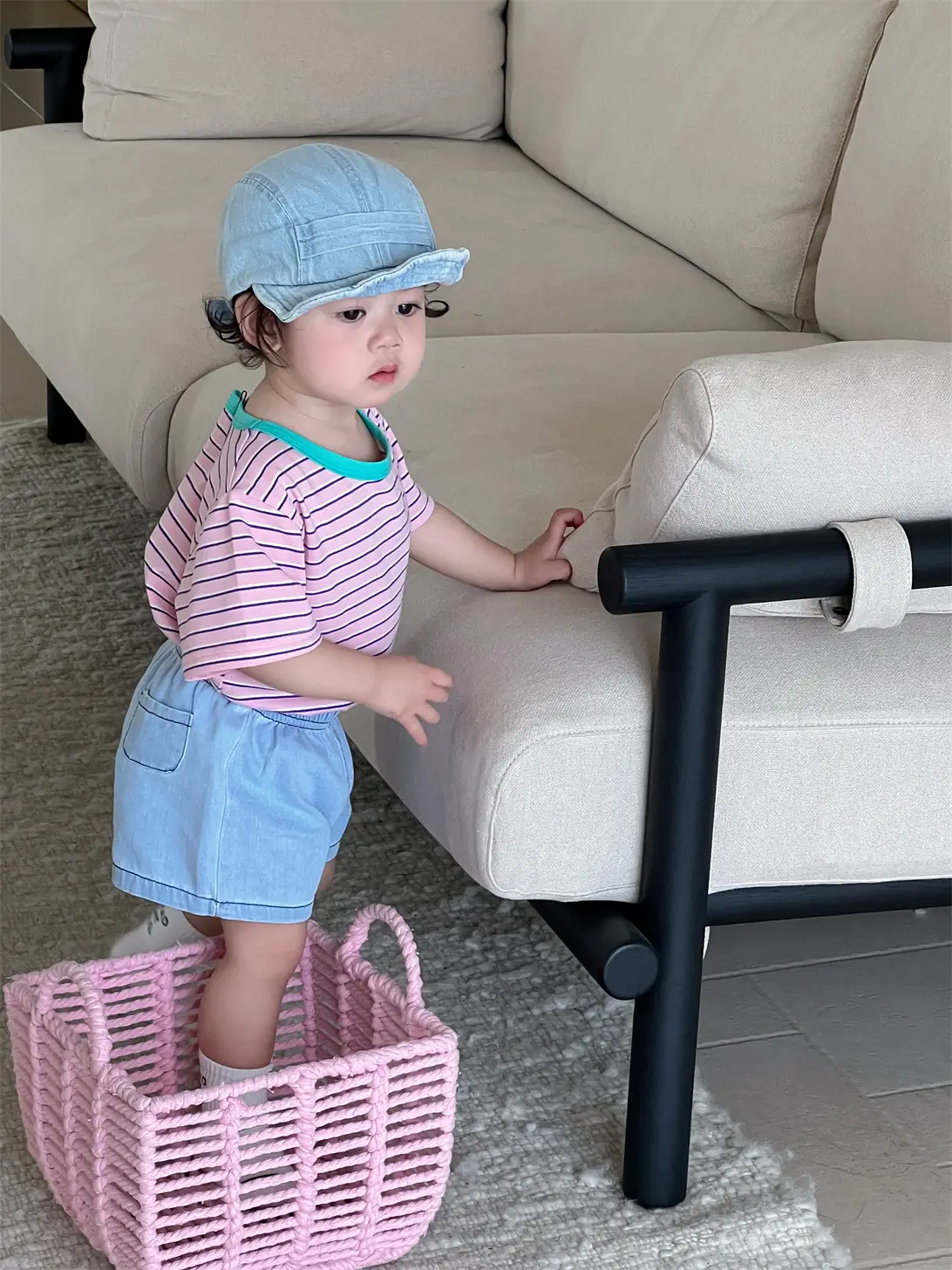 Kids Striped T-Shirt Denim Shorts Suit Boys New — feature 11