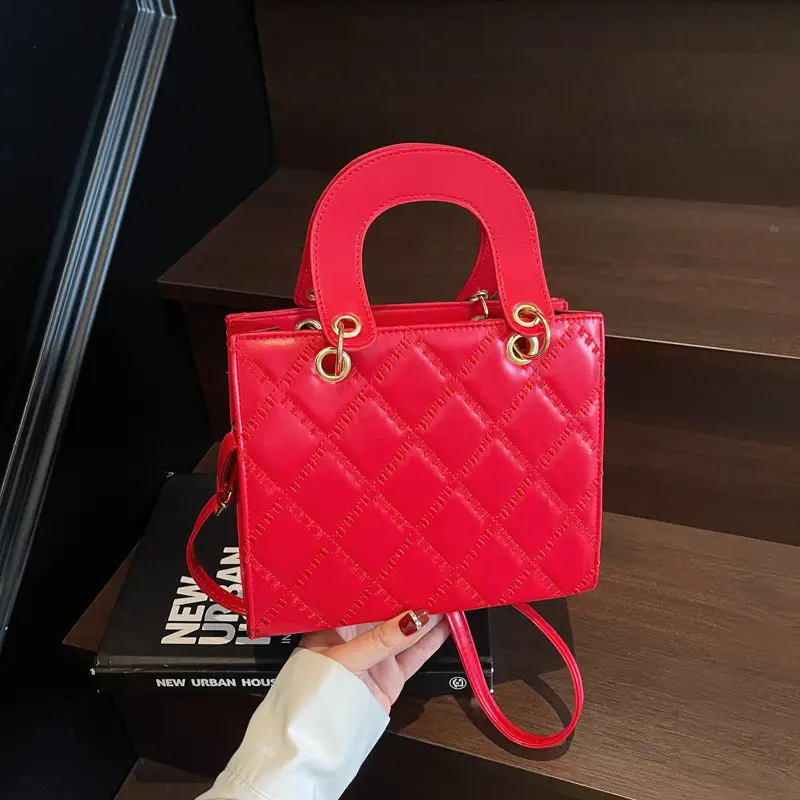Black Quilted Handbag Women's Princess Diana Style - Image 8