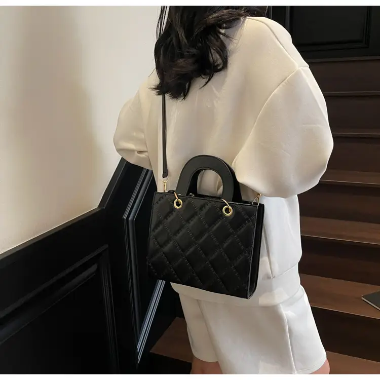 Black Quilted Handbag Women's Princess Diana Style — feature 14