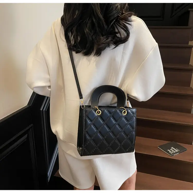 Black Quilted Handbag Women's Princess Diana Style — feature 15