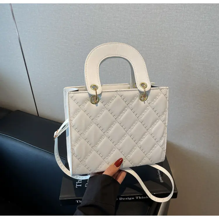 Black Quilted Handbag Women's Princess Diana Style - Image 2