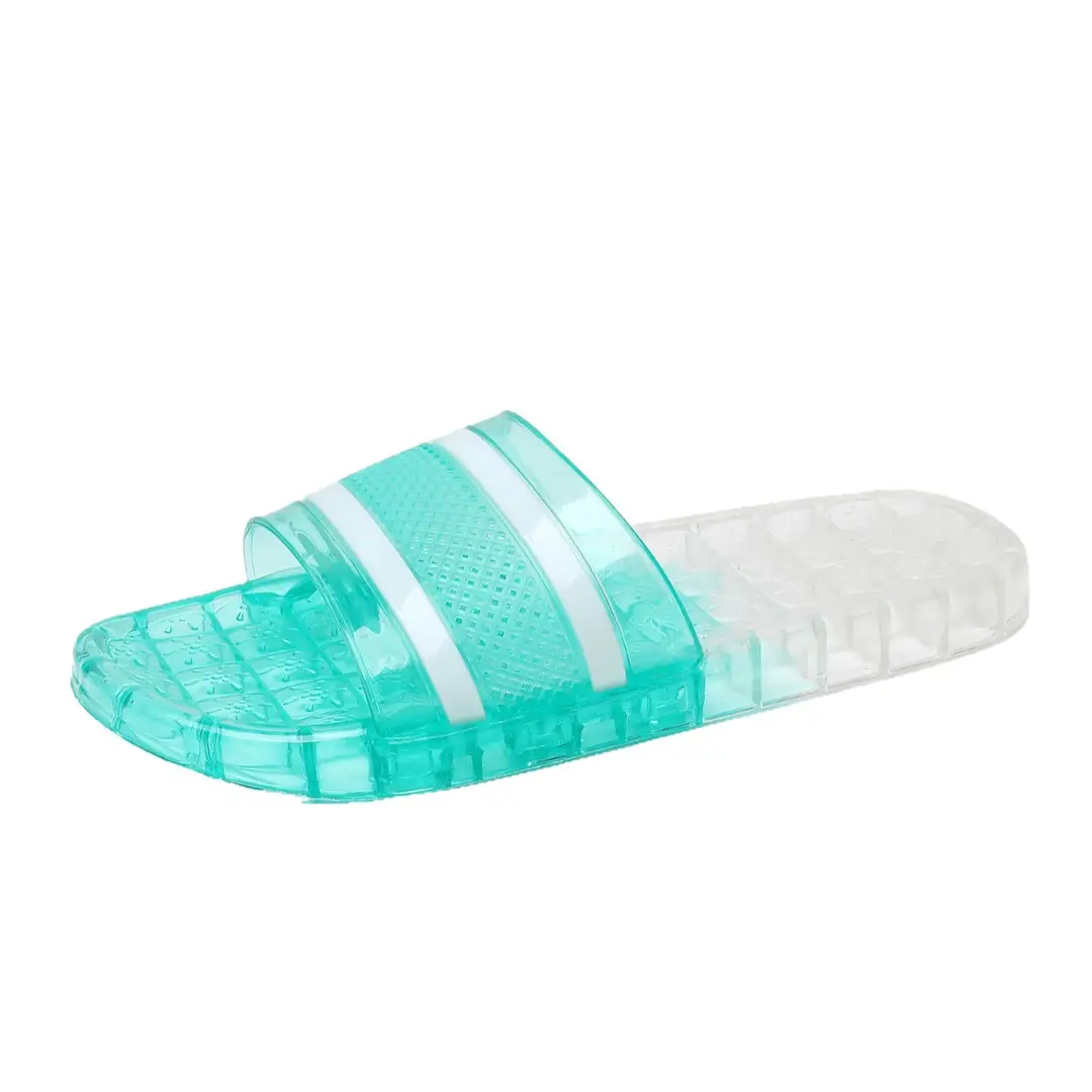 Women's Slippers for Home Use, Flat-Soled, Wear-Resistant, Striped, Suitable for Student Dormitories, Indoor Bathing, and Home Use, Crystal Sandals - Image 9