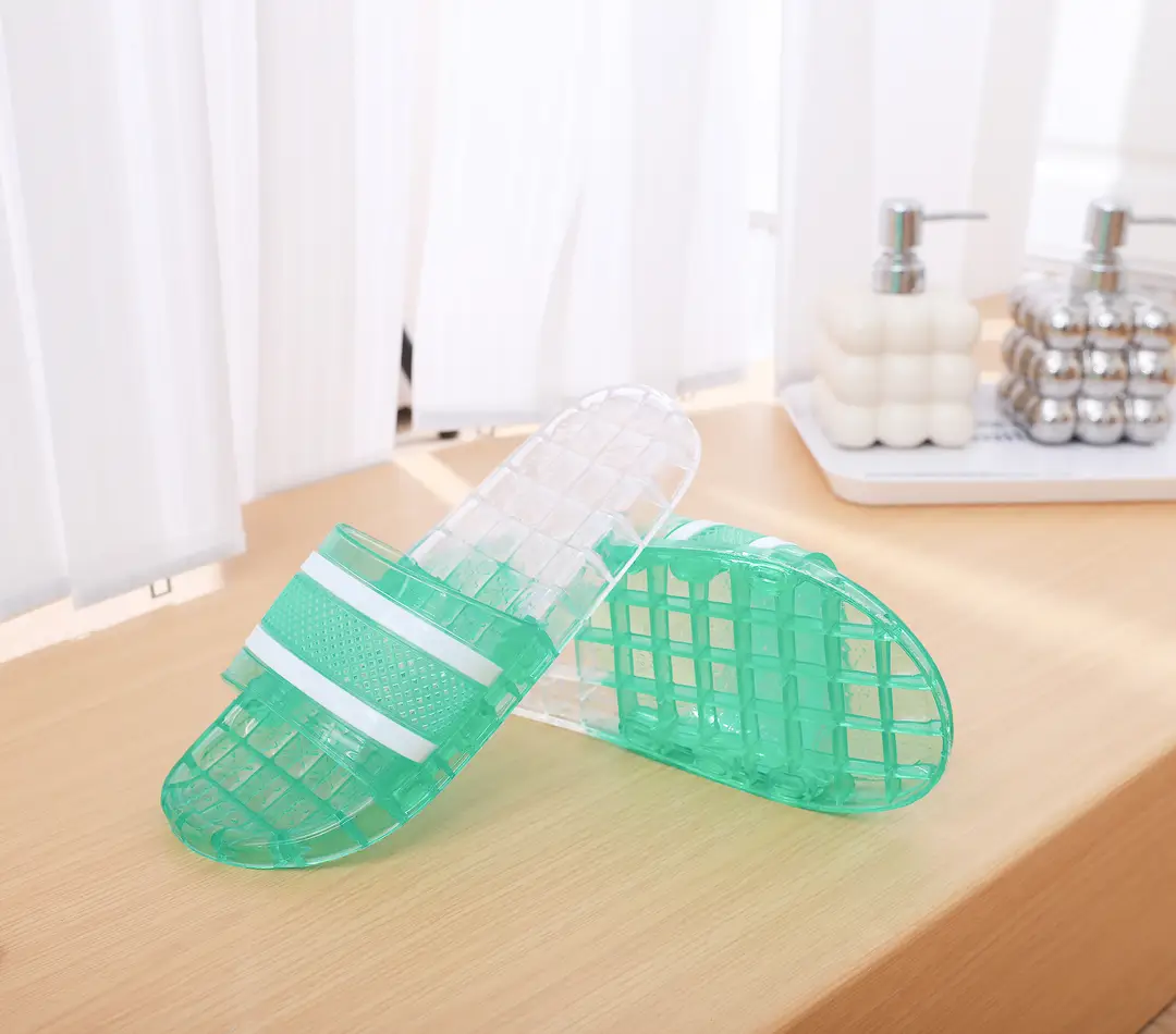 Women's Slippers for Home Use, Flat-Soled, Wear-Resistant, Striped, Suitable for Student Dormitories, Indoor Bathing, and Home Use, Crystal Sandals — feature 14