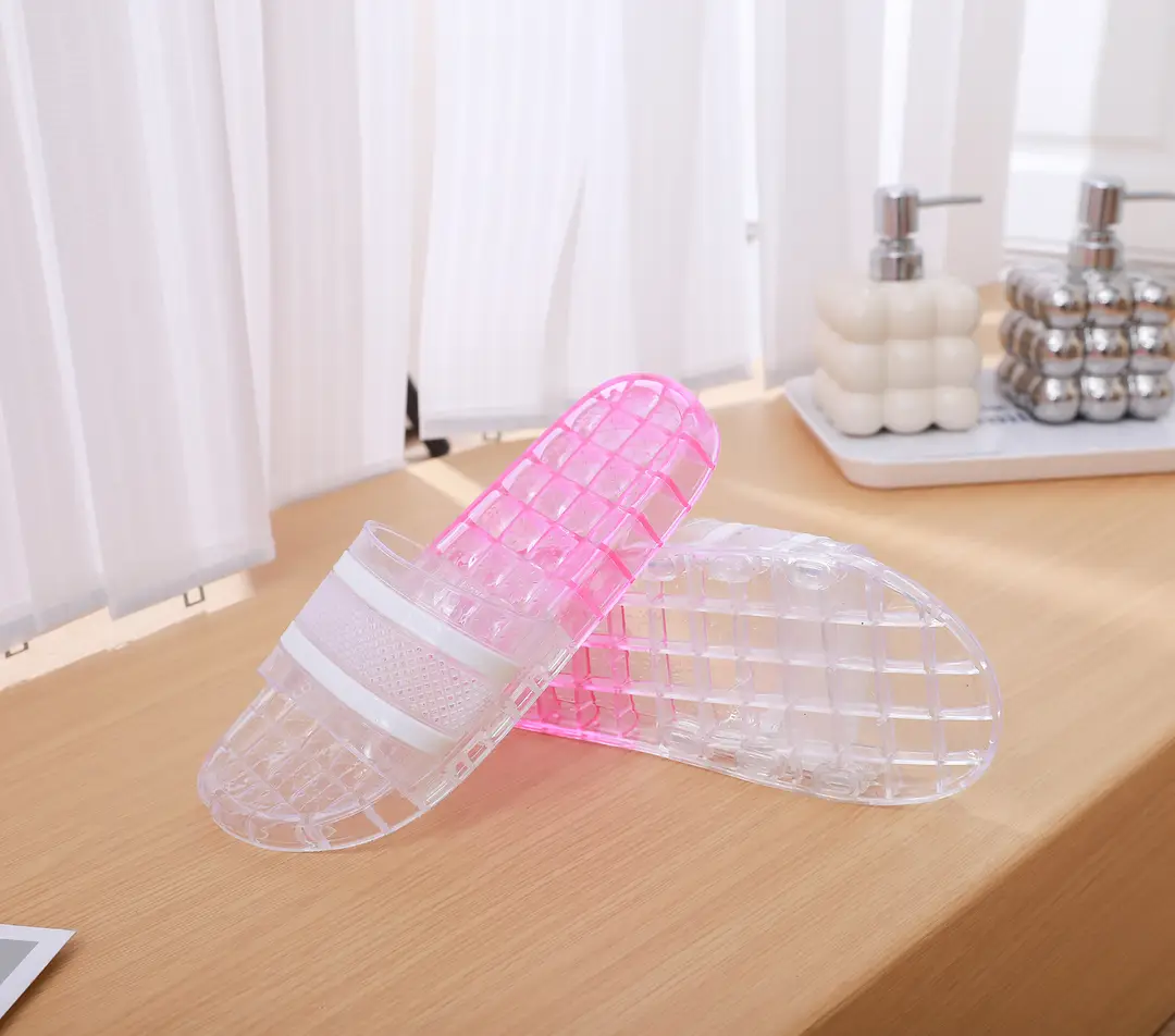 Women's Slippers for Home Use, Flat-Soled, Wear-Resistant, Striped, Suitable for Student Dormitories, Indoor Bathing, and Home Use, Crystal Sandals — feature 15