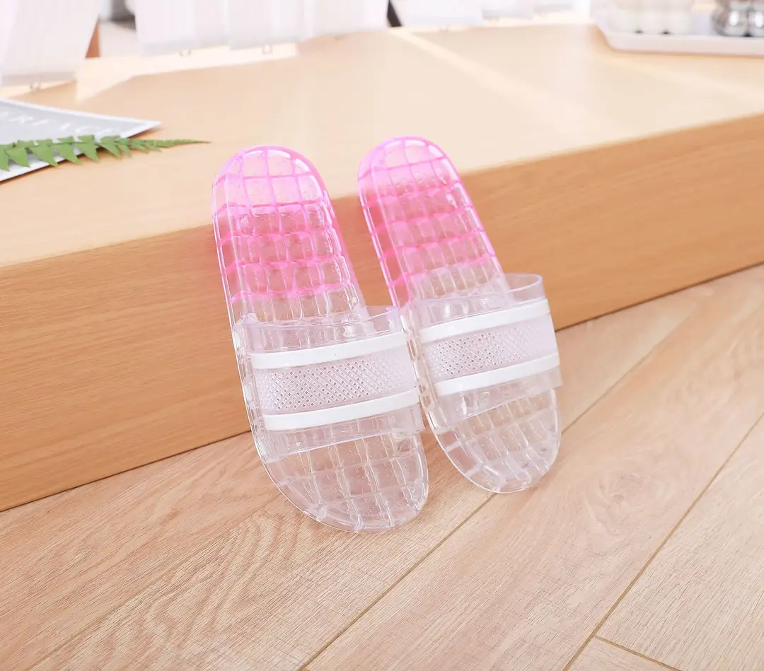 Women's Slippers for Home Use, Flat-Soled, Wear-Resistant, Striped, Suitable for Student Dormitories, Indoor Bathing, and Home Use, Crystal Sandals — feature 29