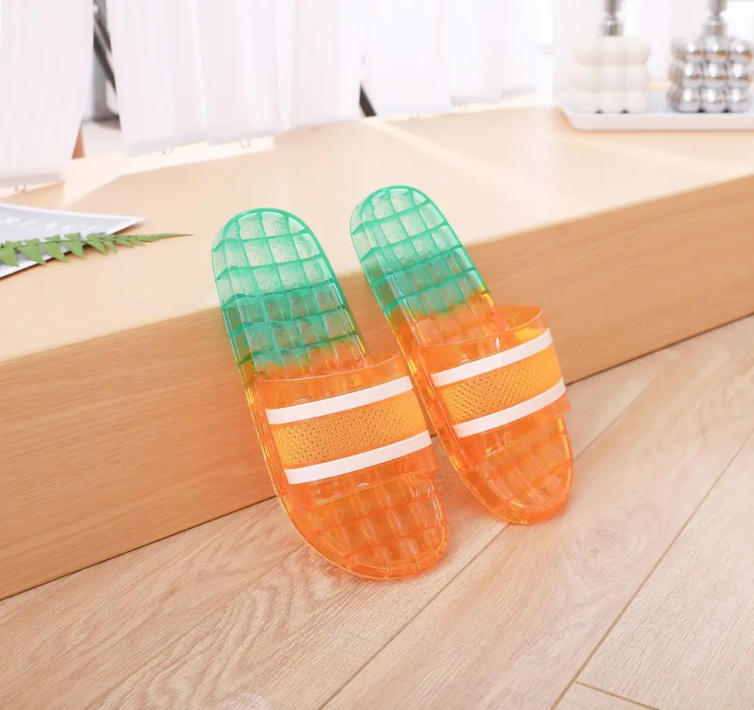 Women's Slippers for Home Use, Flat-Soled, Wear-Resistant, Striped, Suitable for Student Dormitories, Indoor Bathing, and Home Use, Crystal Sandals — feature 31