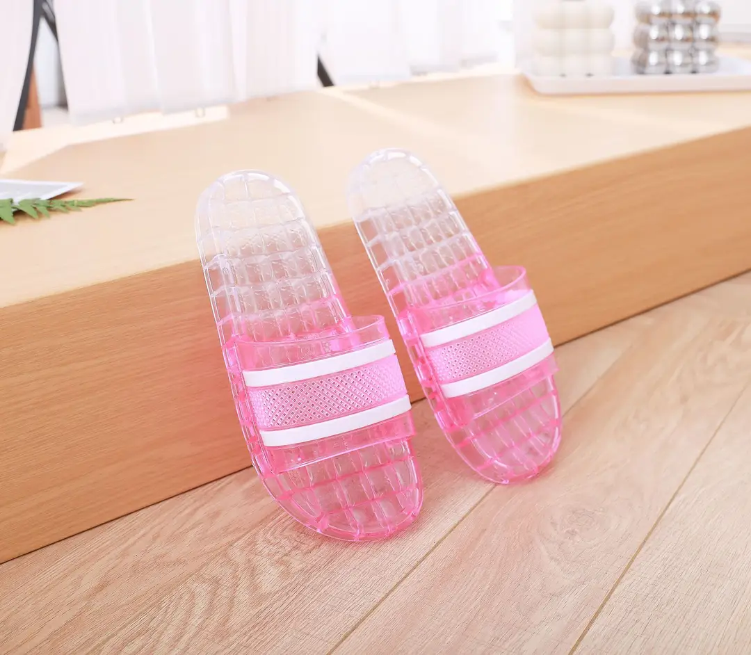 Women's Slippers for Home Use, Flat-Soled, Wear-Resistant, Striped, Suitable for Student Dormitories, Indoor Bathing, and Home Use, Crystal Sandals — feature 32