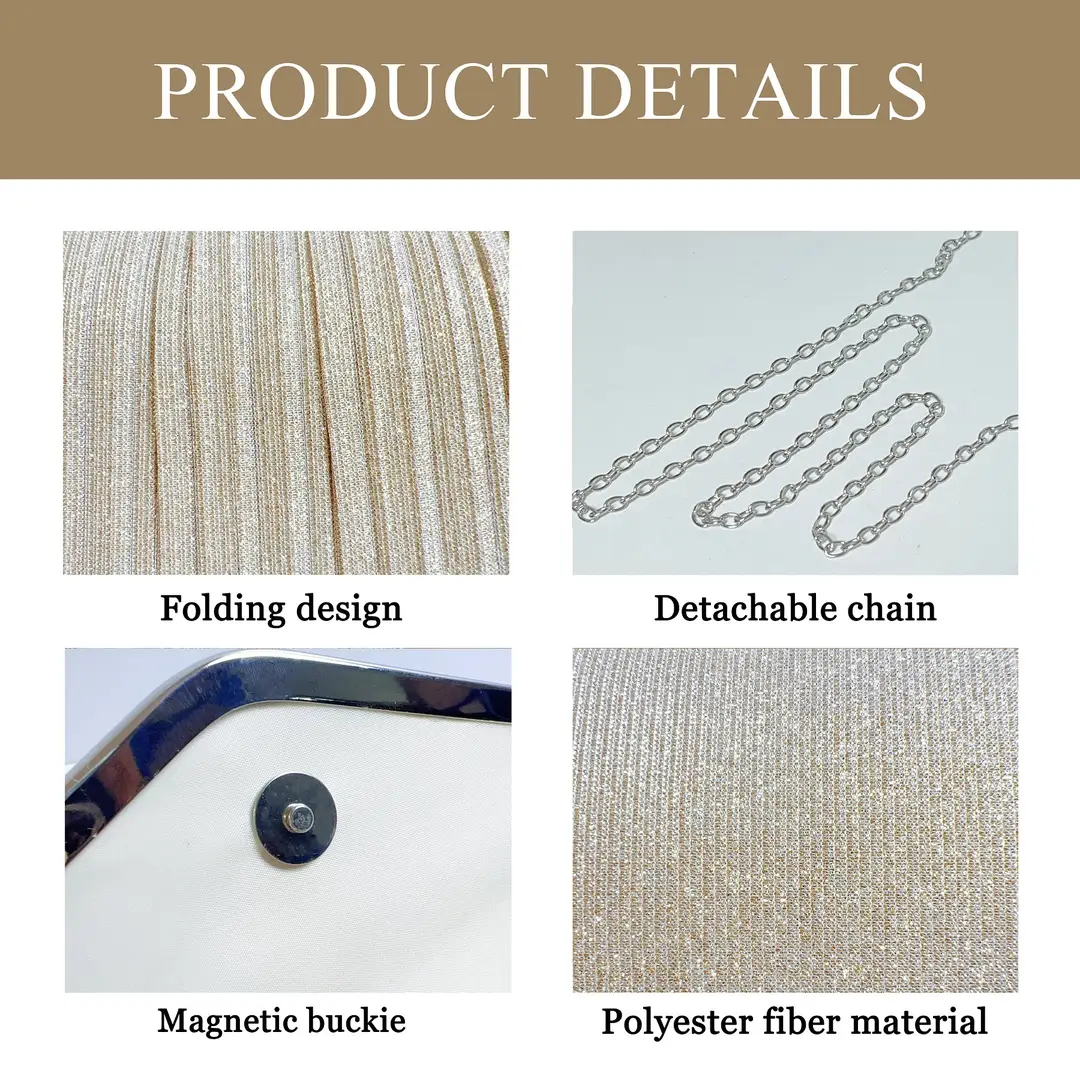 Shiny Pleated Dress Bag Ktv Princess Bag Dinner Clutch Bag Party Evening Bag Crossbody Banquet Bag New Style — feature 3