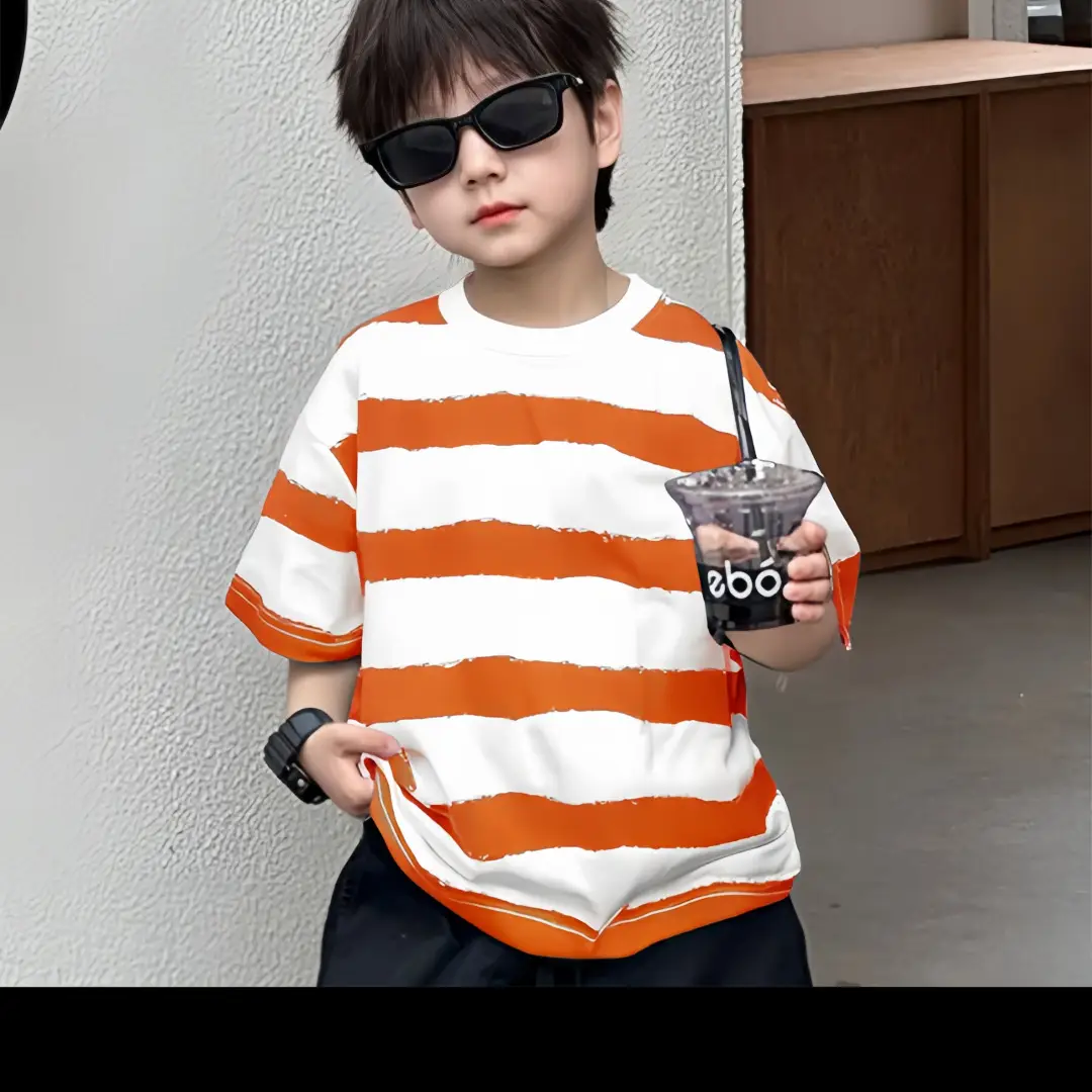 Boys Striped Cotton T-Shirt Summer Wear - Image 4