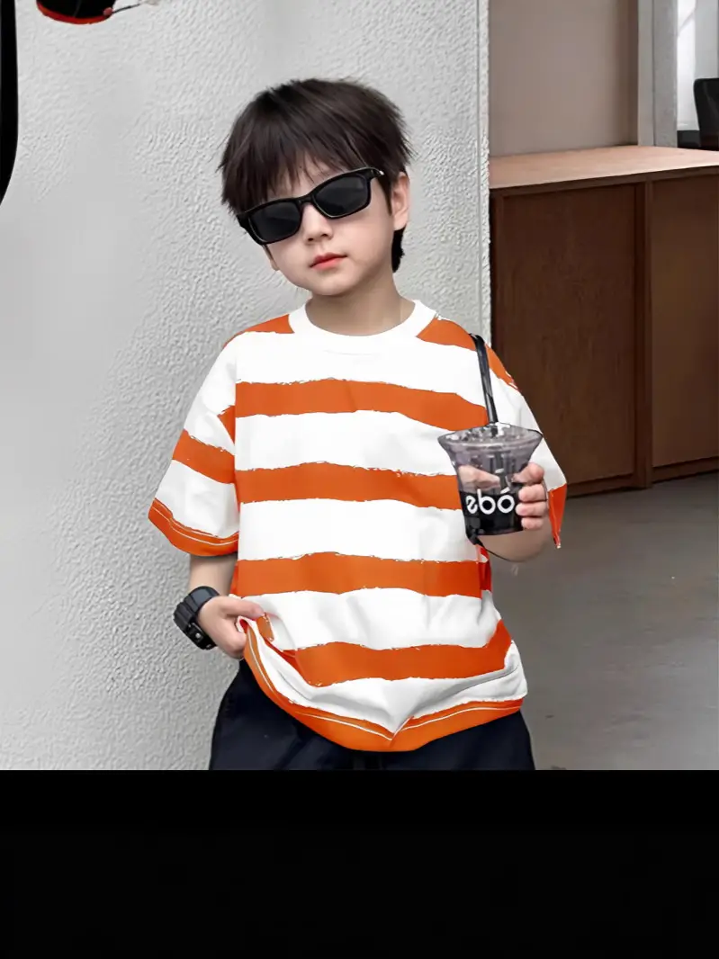 Boys Striped Cotton T-Shirt Summer Wear — feature 14