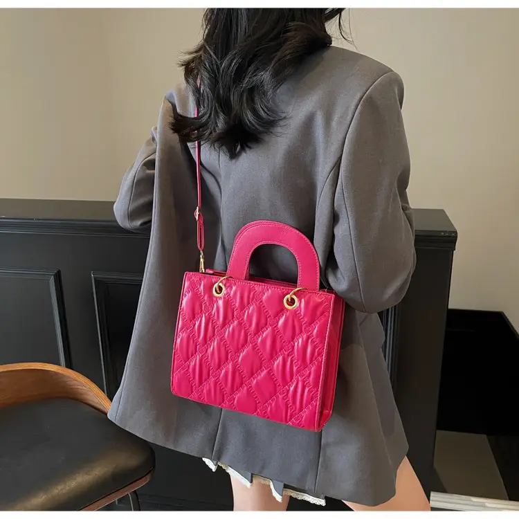 Orange Rhombus Embroidery Handbag for Women — feature 37