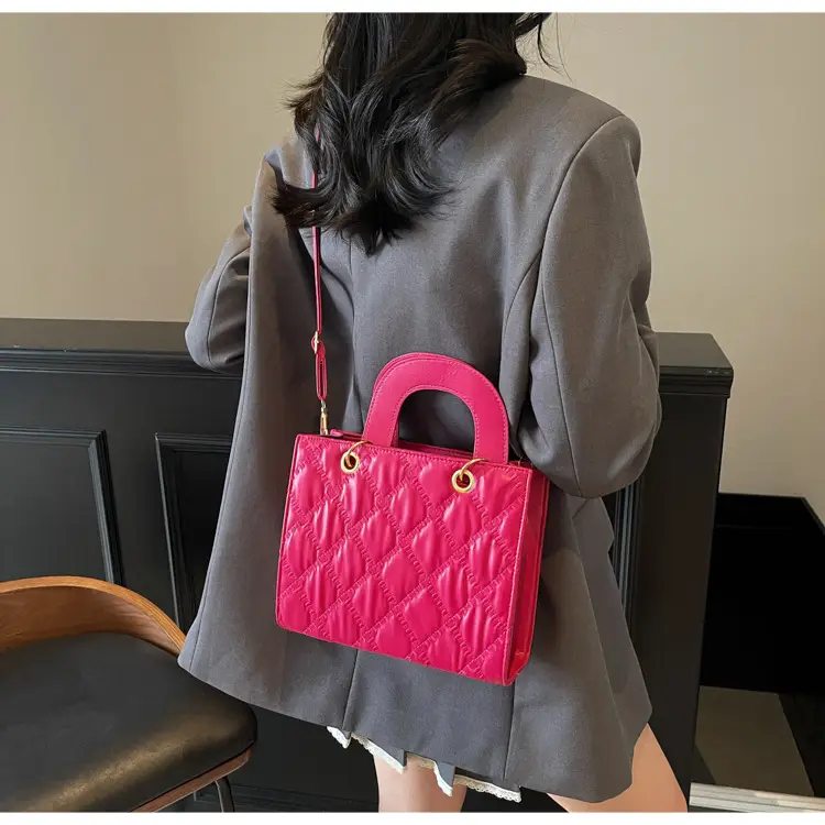 Orange Rhombus Embroidery Handbag for Women — feature 38