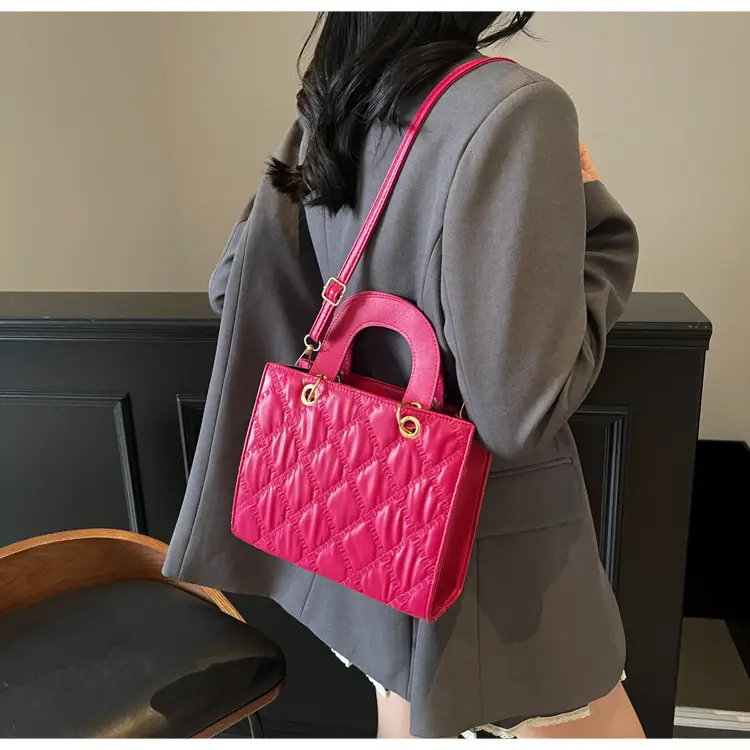 Orange Rhombus Embroidery Handbag for Women — feature 42