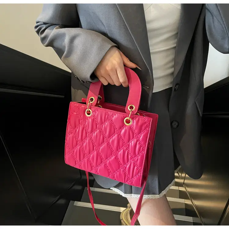 Orange Rhombus Embroidery Handbag for Women — feature 46