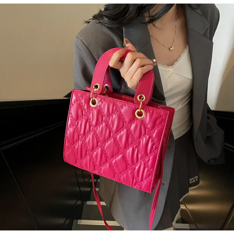 Orange Rhombus Embroidery Handbag for Women — feature 48