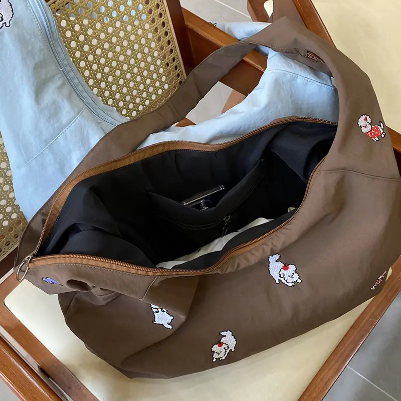 2025 Spring Bag Embroidered Floral Canvas Crossbody Student Bag - Image 6