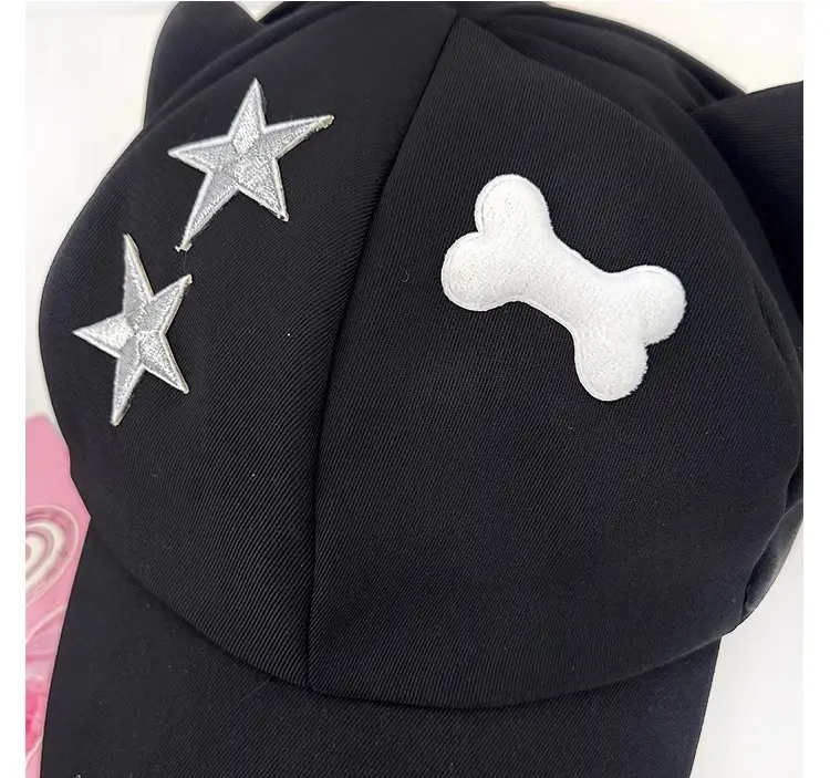 Cute Star Cat Ear Cap for Women Black — feature 13