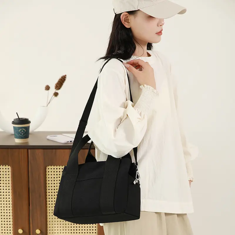Women's Light Blue Canvas Shoulder Bag 2025 New College Student - Image 8