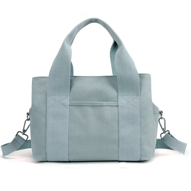 Women's Light Blue Canvas Shoulder Bag 2025 New College Student - Image 9