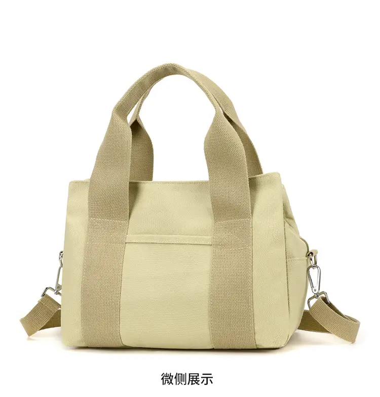 Women's Light Blue Canvas Shoulder Bag 2025 New College Student — feature 24