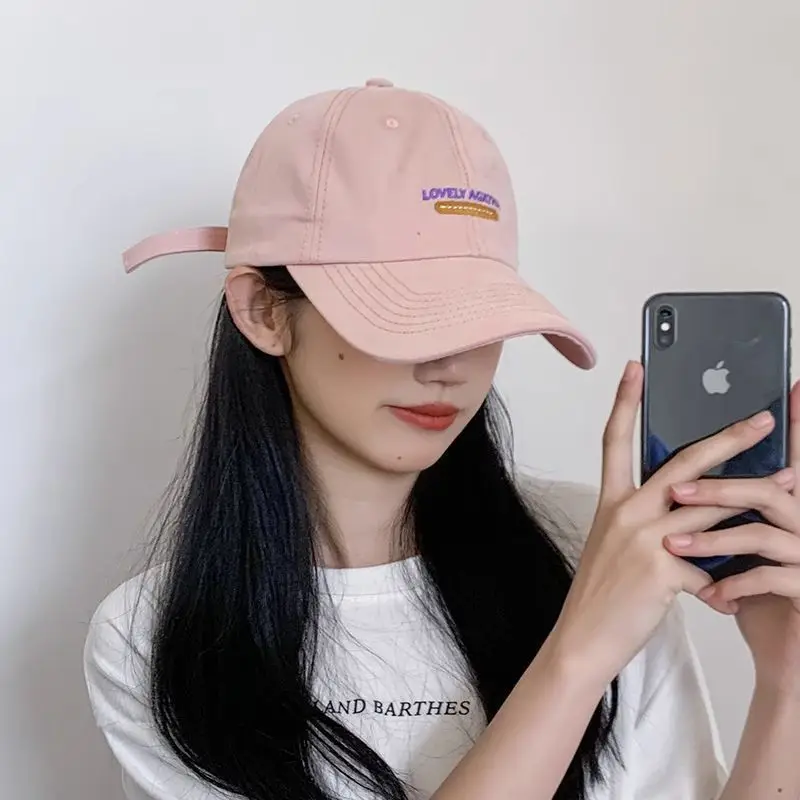 Pink Letter Duck Tongue Baseball Cap for Women - Image 4