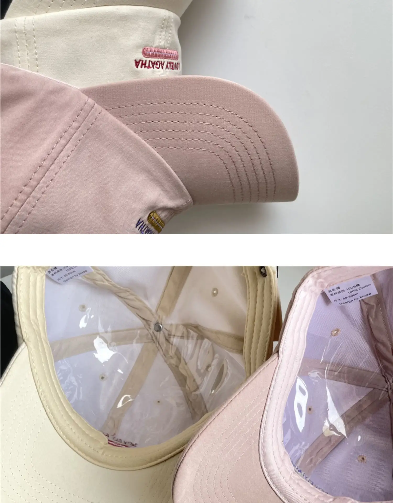 Pink Letter Duck Tongue Baseball Cap for Women — feature 7