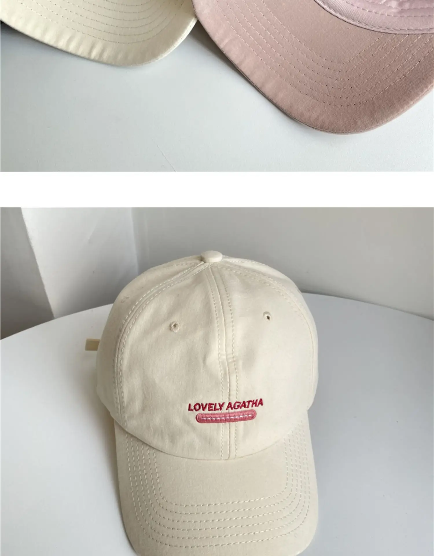 Pink Letter Duck Tongue Baseball Cap for Women — feature 8