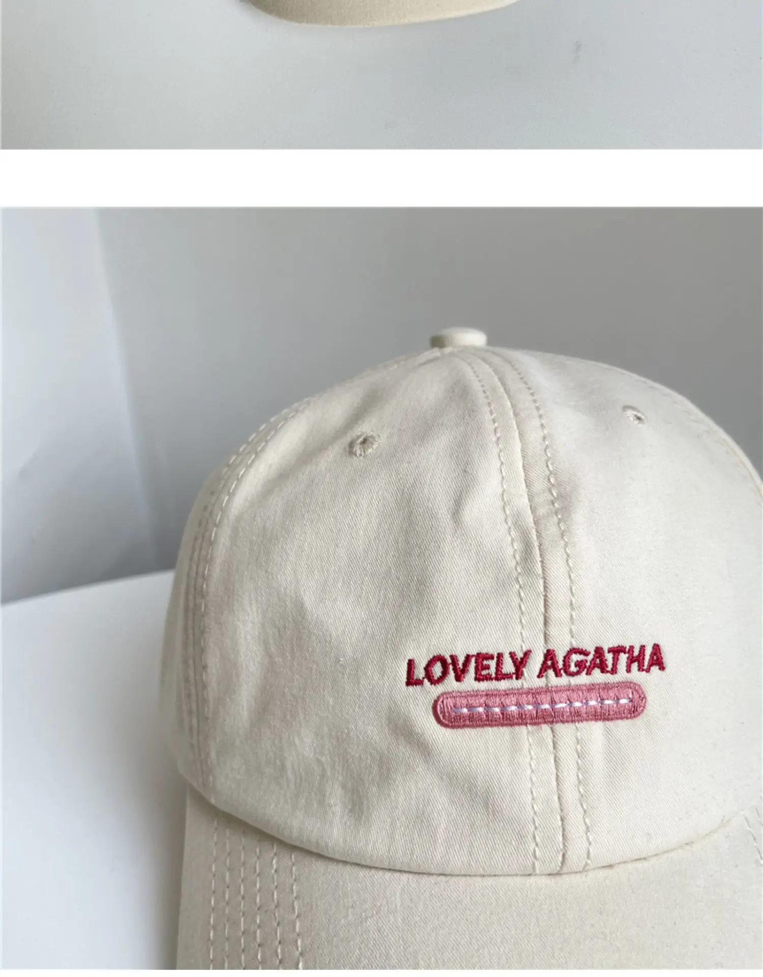 Pink Letter Duck Tongue Baseball Cap for Women — feature 9