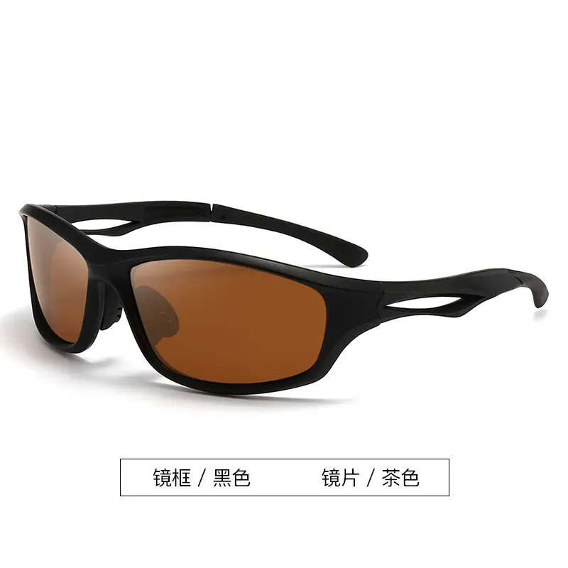 Men Sports Polarized Sunglasses Black Brown - Image 3