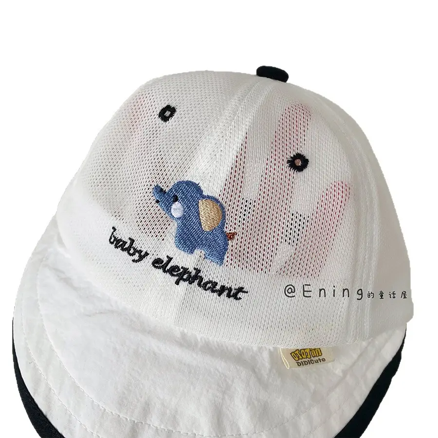 Baby Elephant Cap Sunshade for Girls White - Image 9