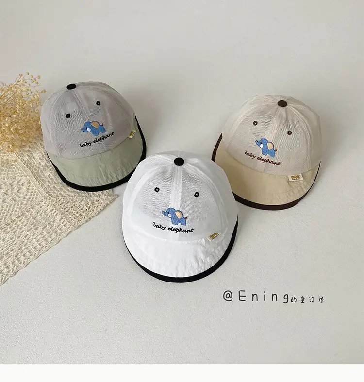 Baby Elephant Cap Sunshade for Girls White — feature 10