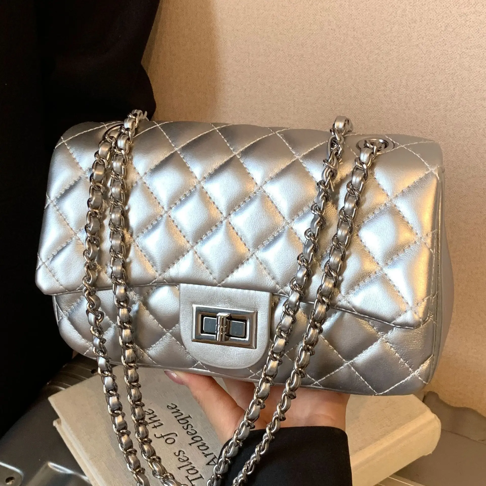 Black Quilted Crossbody Bag for Women 2025 - Image 8