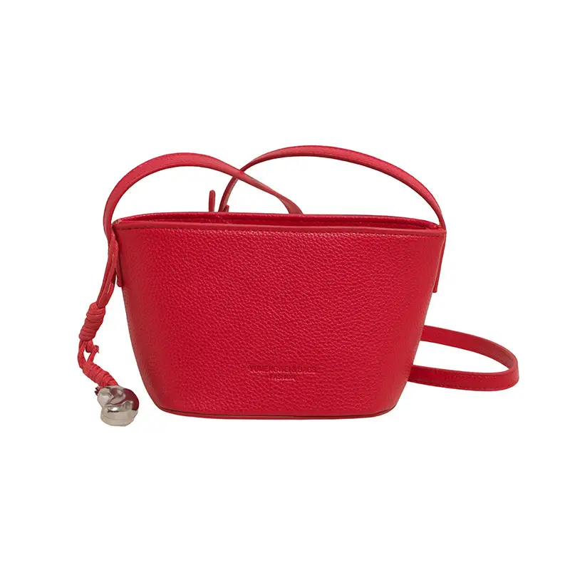 Red Korean Style Shoulder Crossbody Bag for Women