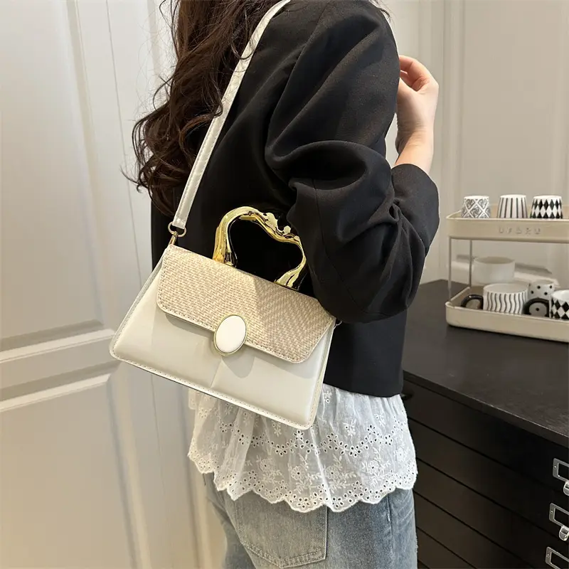 Black Embossed Metal Shoulder Bag for Women 2025 - Image 7