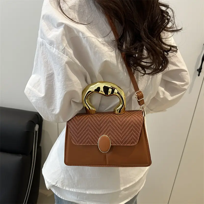 Black Embossed Metal Shoulder Bag for Women 2025 - Image 8