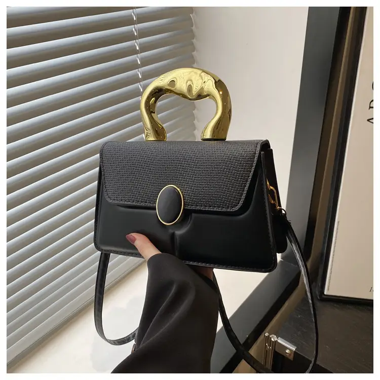 Black Embossed Metal Shoulder Bag for Women 2025 — feature 20