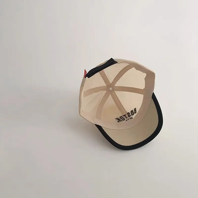 Boston Men's Black Mesh Baseball Cap Summer Travel Sun Hat - Image 9