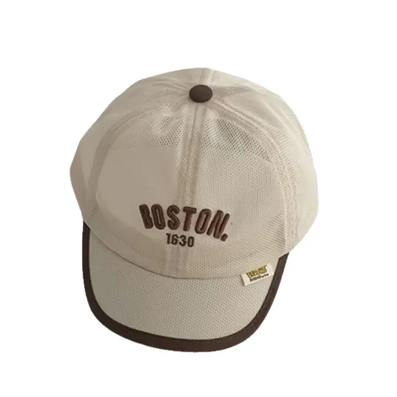 Boston Men's Black Mesh Baseball Cap Summer Travel Sun Hat - Image 10