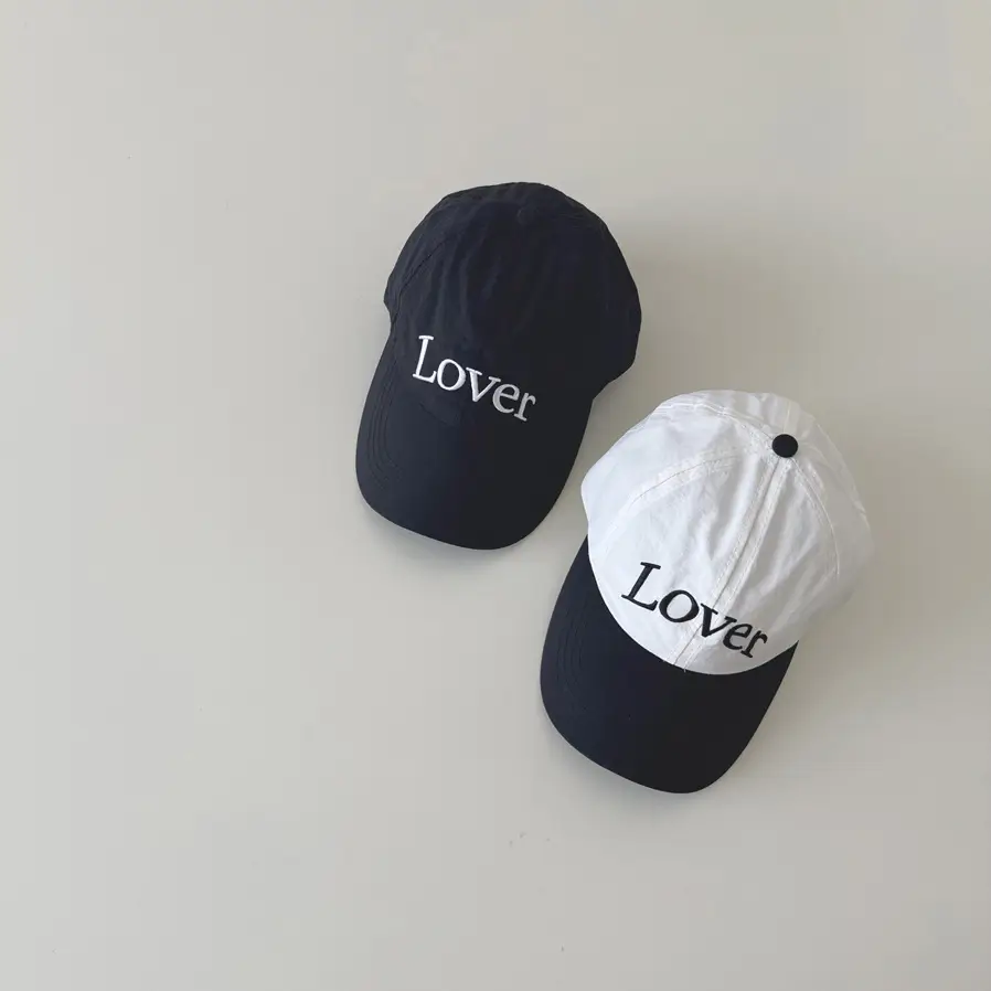 Yipan Boys Girls Baseball Cap White Black Letter Embroidered