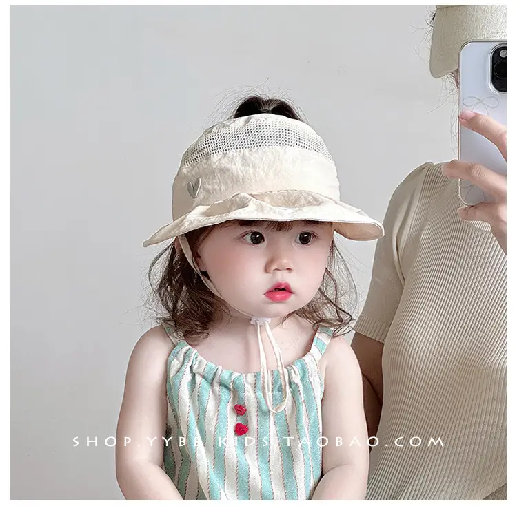 Girls Wide Brim Sun Hat with Ponytail Cap — feature 2
