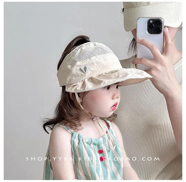 Girls Wide Brim Sun Hat with Ponytail Cap — feature 5