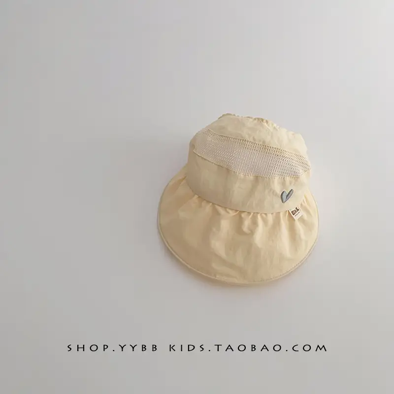 Girls Wide Brim Sun Hat with Ponytail Cap - Image 2